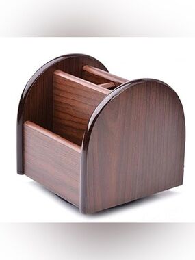 Classic Wooden Desk Caddy in Rich Walnut
